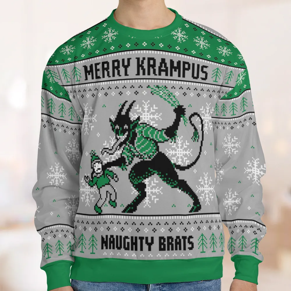 Naughty Brats Krampus Ugly Christmas Sweatshirt - 1