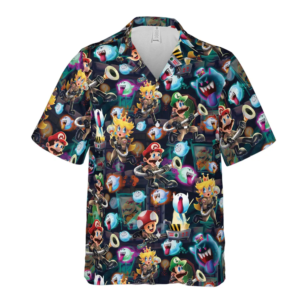Ghost-hunting Mario Hawaiian Shirt - 2