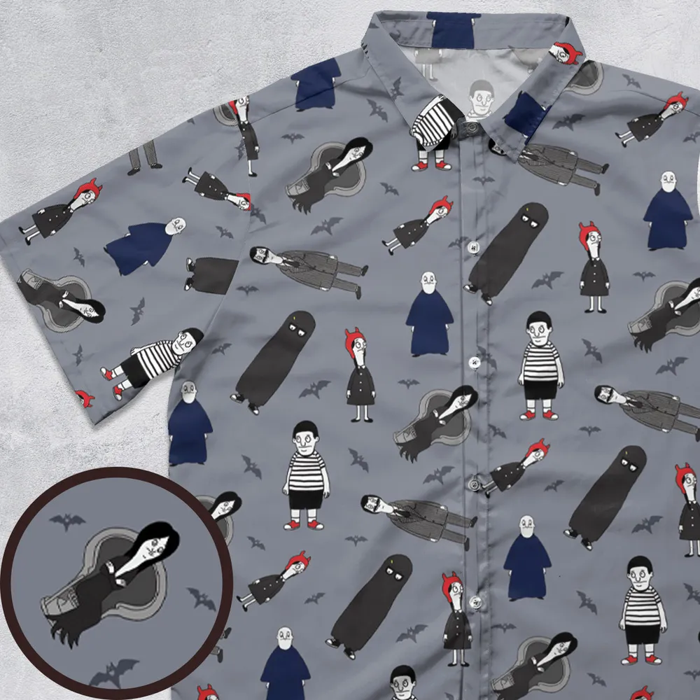 Bob Burger The Addams Family Button Down Shirt - 1