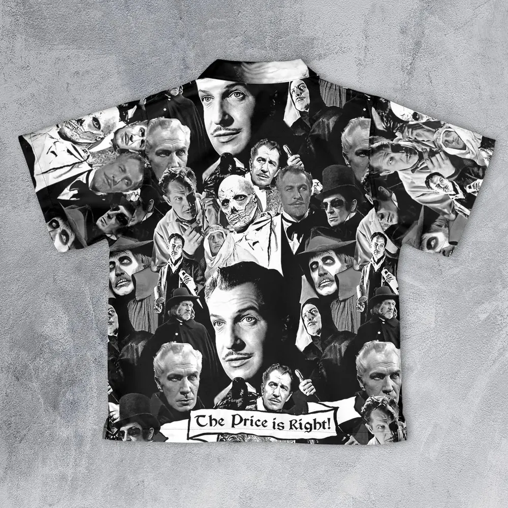 Horror Characters The Many Faces Of Vincent Price Youth Hawaiian Shirt - 2