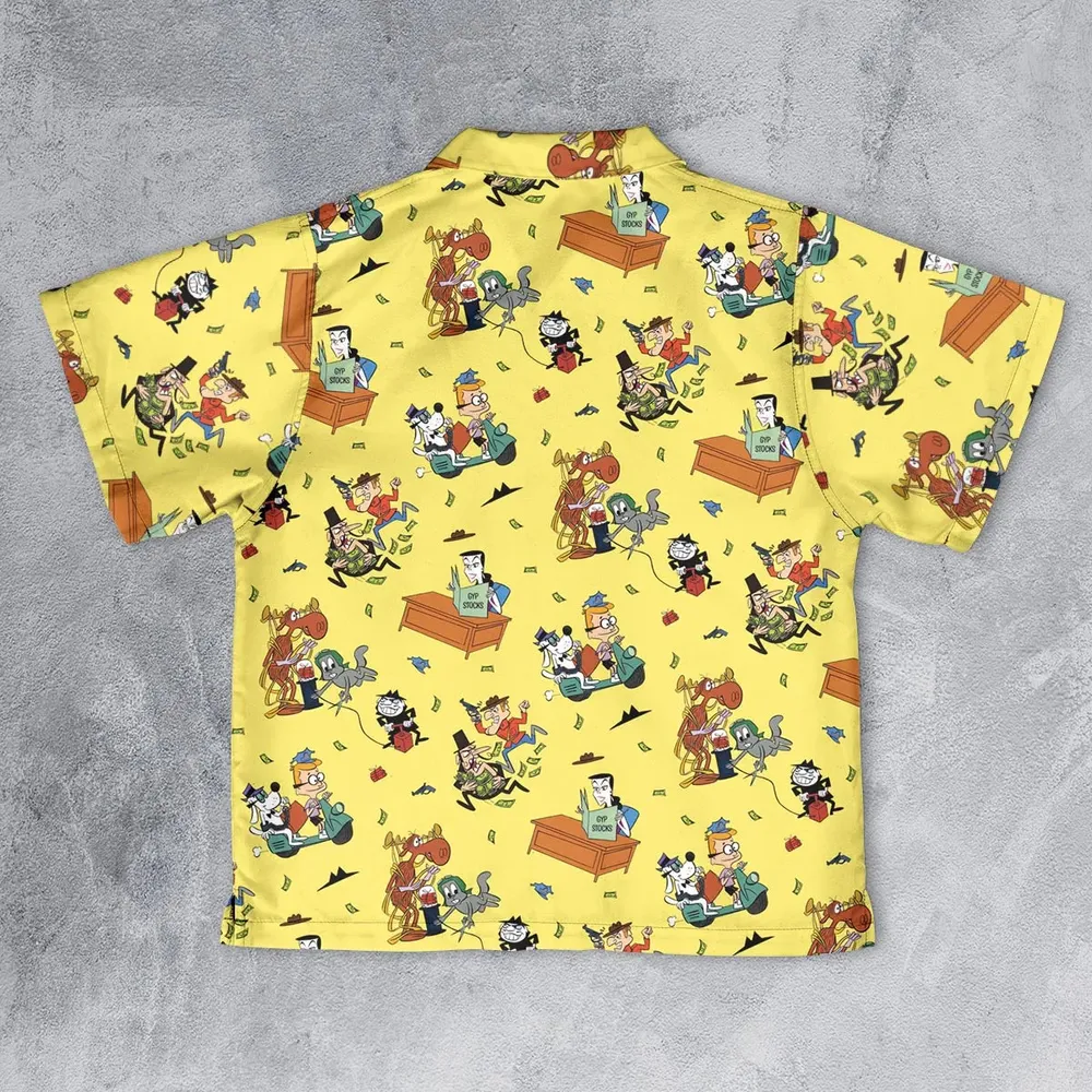 Moose And Squirrel The Adventures of Rocky and Bullwinkle Youth Hawaiian Shirt - 2