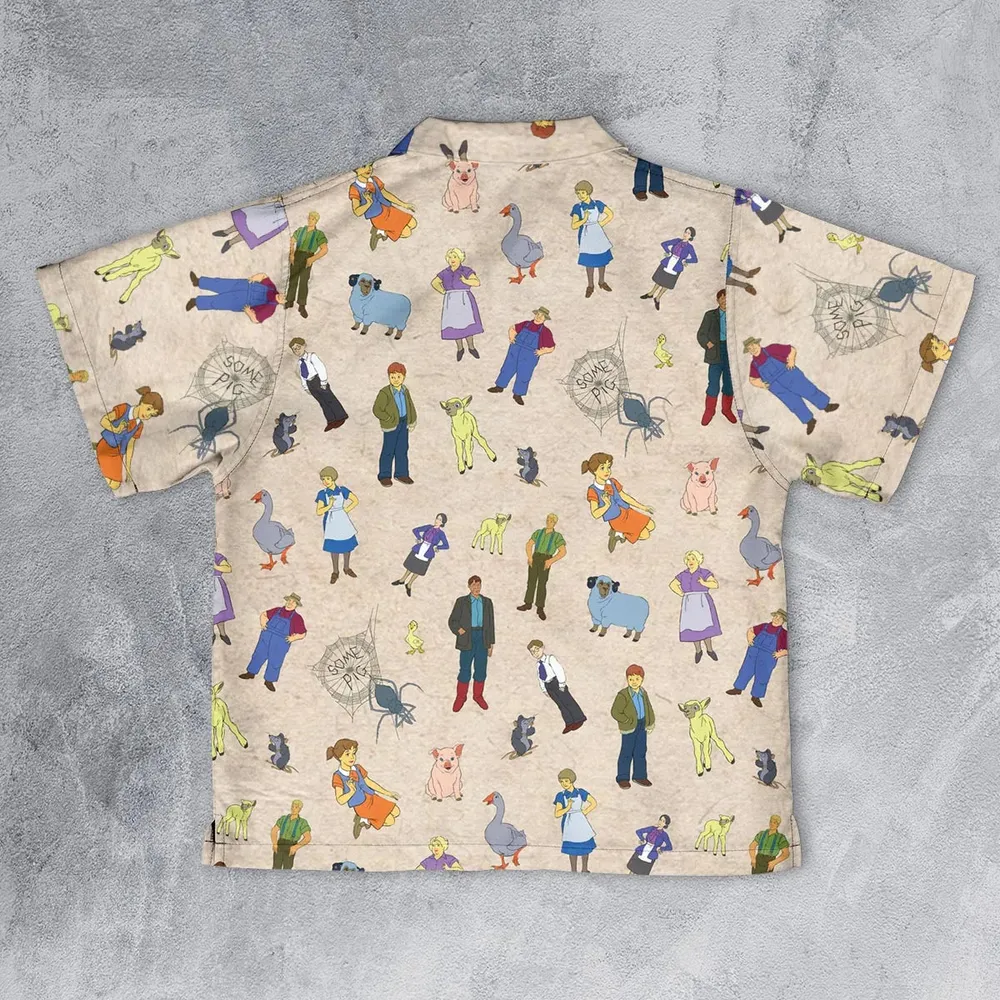 Beloved Children's Tale Charlotte's Web Cartoon Characters Youth Hawaiian Shirt - 2
