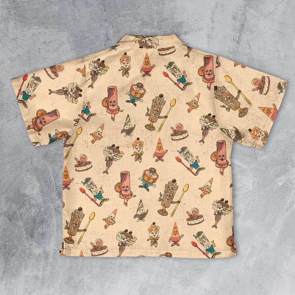 Retro Dessert Mascots Carvel comic book Ice Cream Youth Hawaiian Shirt - 2