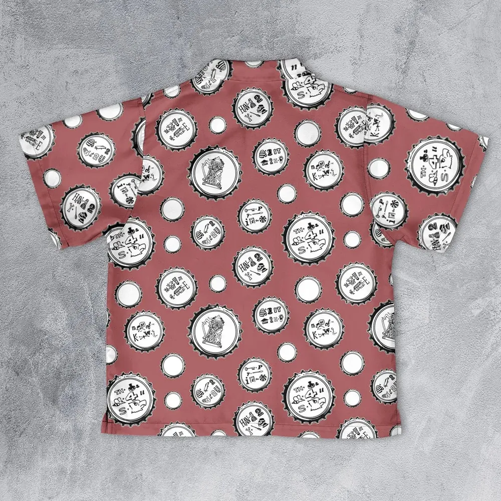 Recall Memories Beer Cap Puzzles Youth Hawaiian Shirt - 2