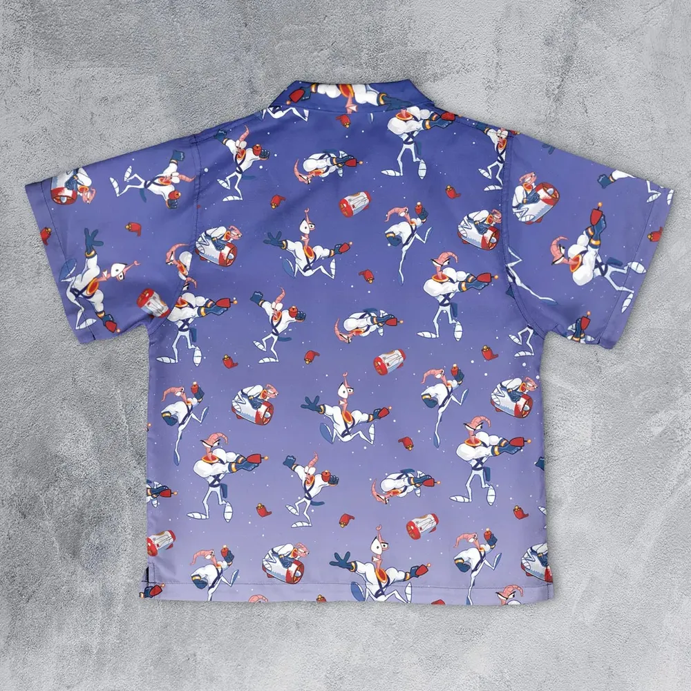 Ungroovy Earthworm Jim Youth Hawaiian Shirt - 2