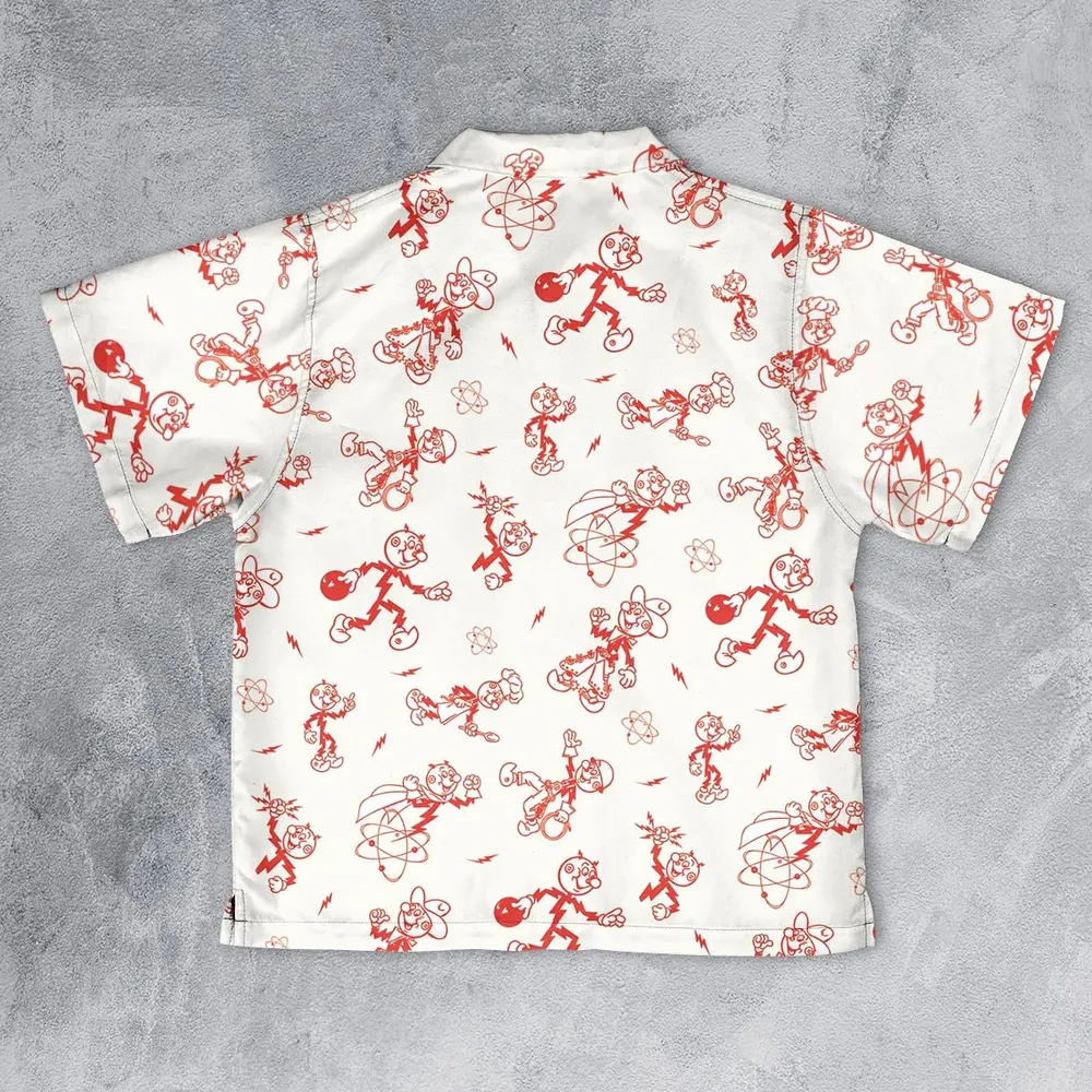 Vintage Style Nostalgic Reddy Kilowatt Youth Hawaiian Shirt - 2