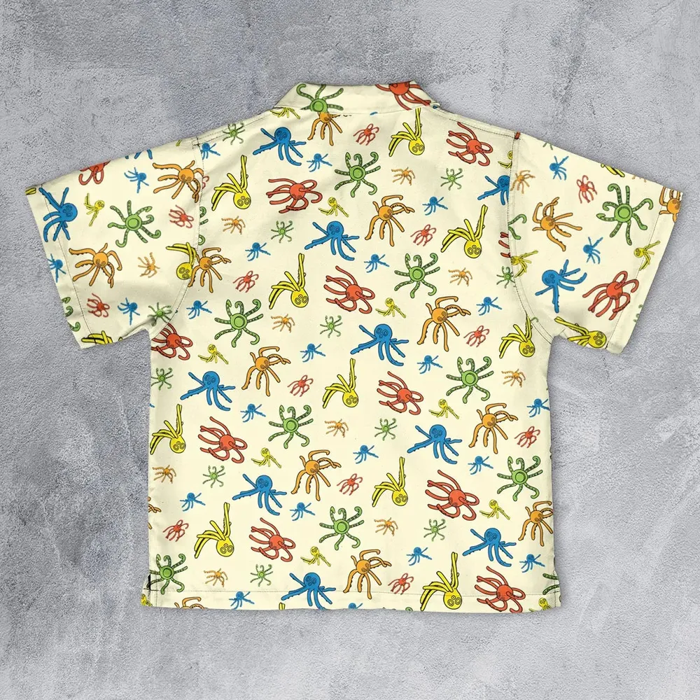Walks Creeps Tumbles Wacky Wallwalkers Youth Hawaiian Shirt - 2