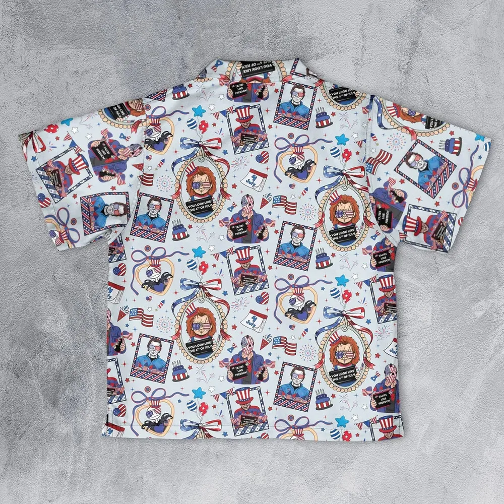 Patriotic Horror Youth Hawaiian Shirt - 2