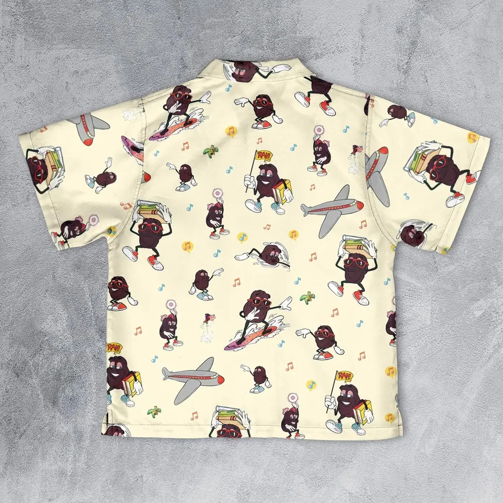 Hardee's california Raisins Mascots Youth Hawaiian Shirt - 2