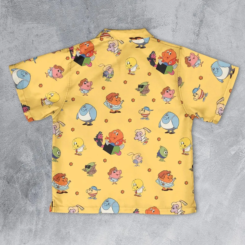 80s Arcade Game Qbert Youth Hawaiian Shirt - 2