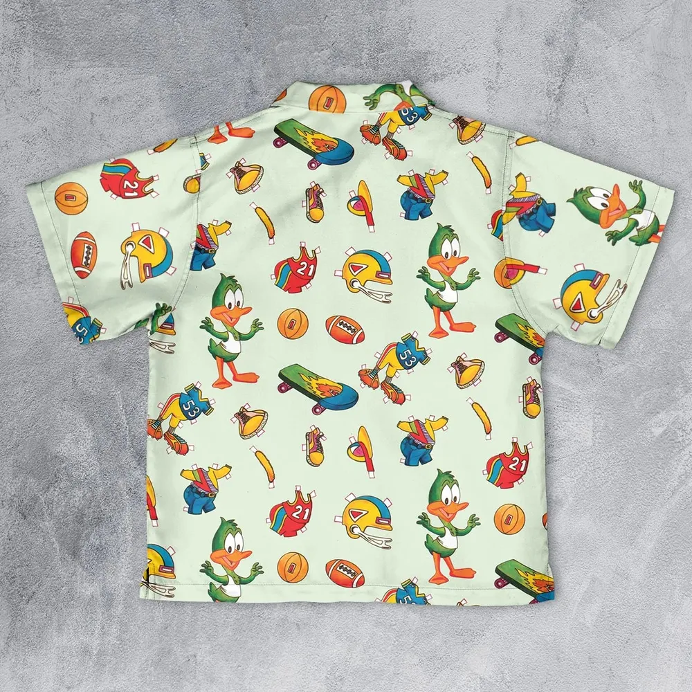 Plucky Duck Tiny Toon Adventures Youth Hawaiian Shirt - 2