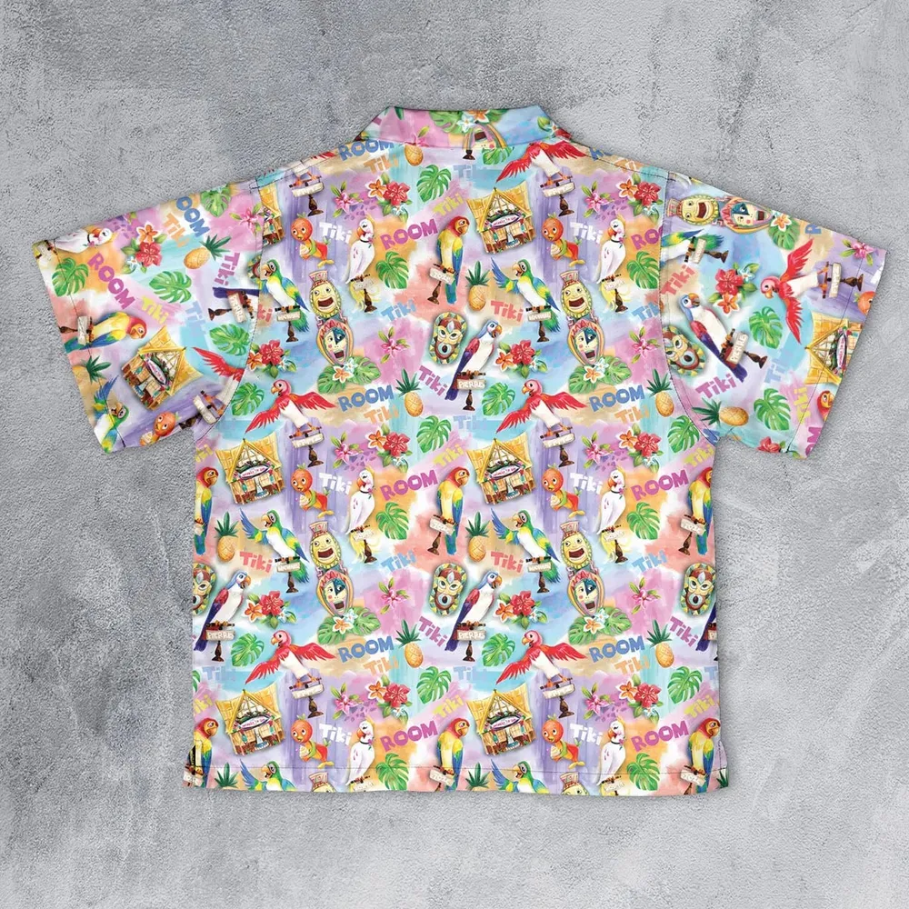 Tiki Room With Orange Bird Youth Hawaiian Shirt - 2