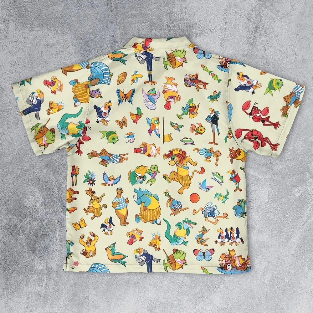 Bedknobs and broomsticks True Blue Team and the Dirty Yellow Team Youth Hawaiian Shirt - 2