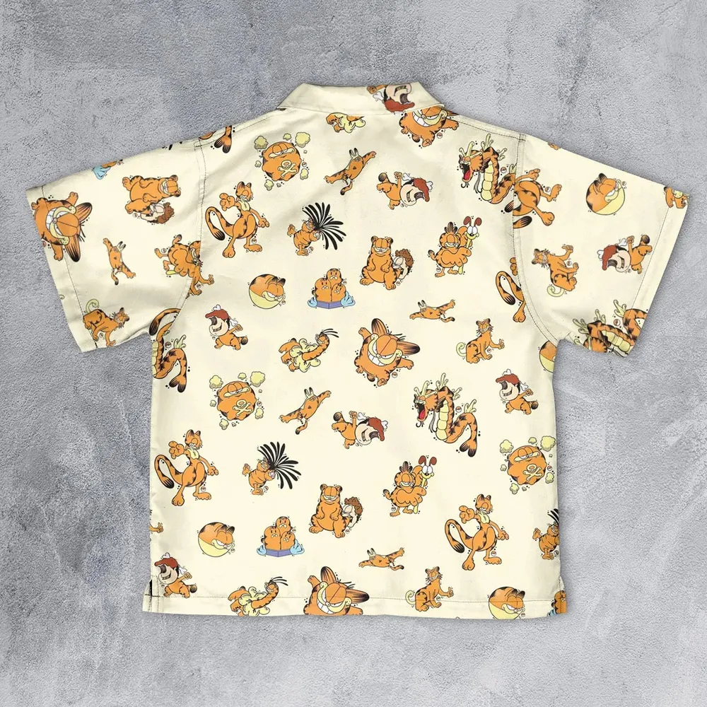 Lazy Legend Garfield Pokemon Mashup Youth Hawaiian Shirt - 2