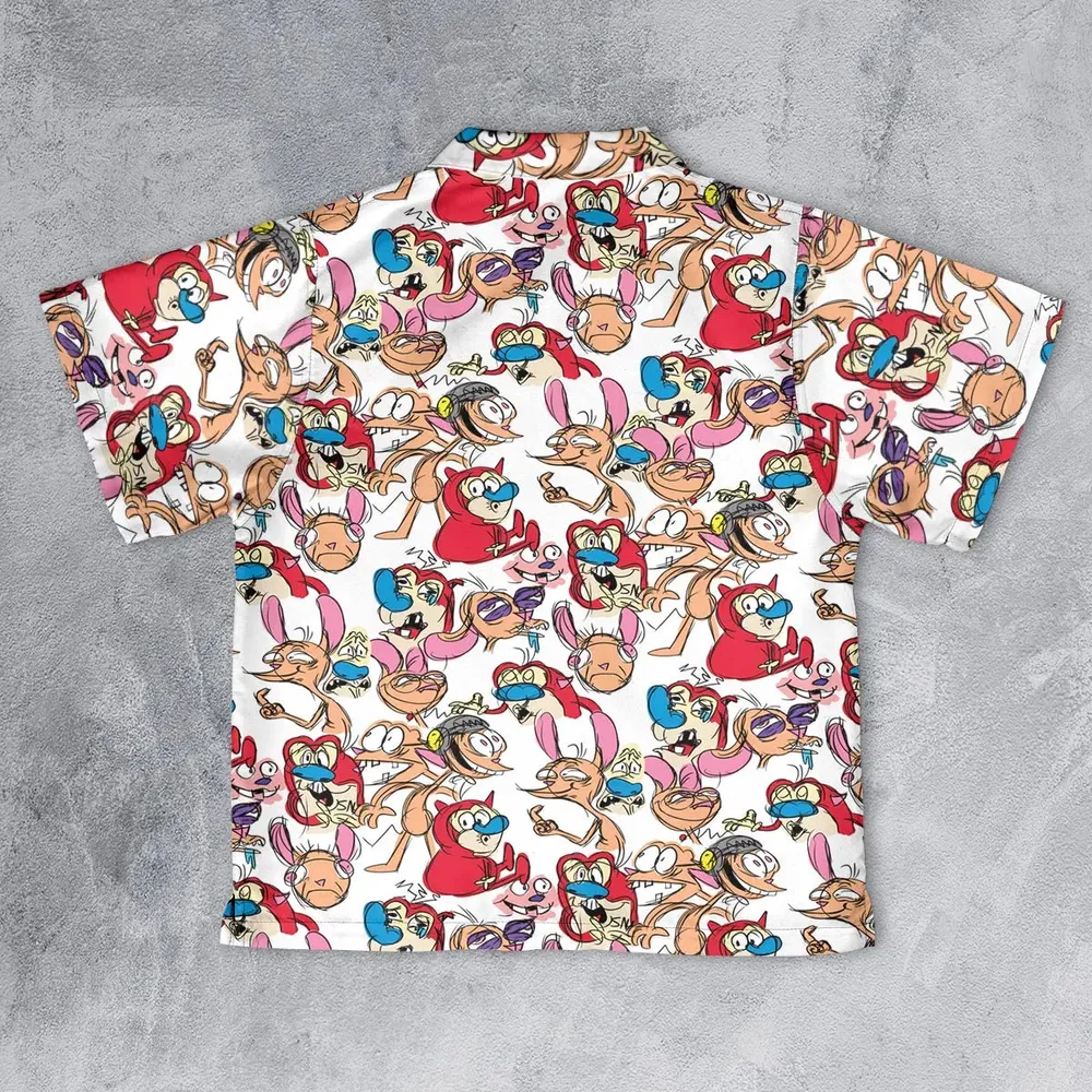 Insane Style The Ren and Stimpy Show Youth Hawaiian Shirt - 2