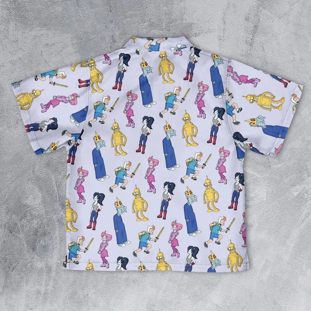 Future Time Futurama Adventure Time Mashup Youth Hawaiian Shirt - 2