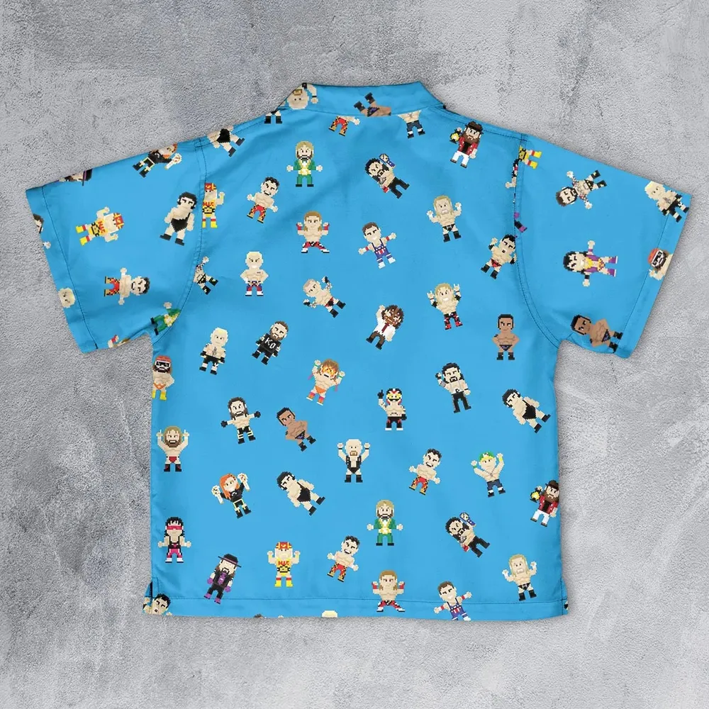 8-Bit Wrestlers Youth Hawaiian Shirt - 2