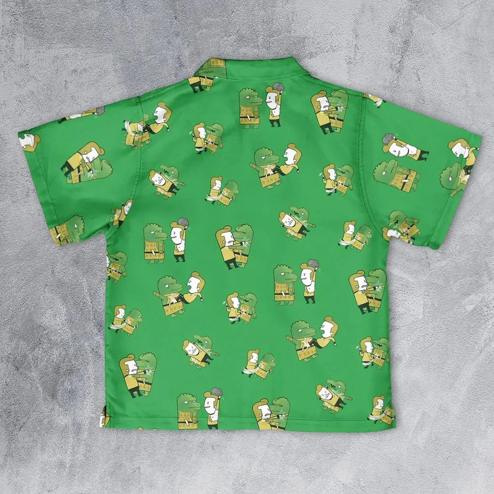 Kirk-Fu With Gorn Star Trek Youth Hawaiian Shirt - 2