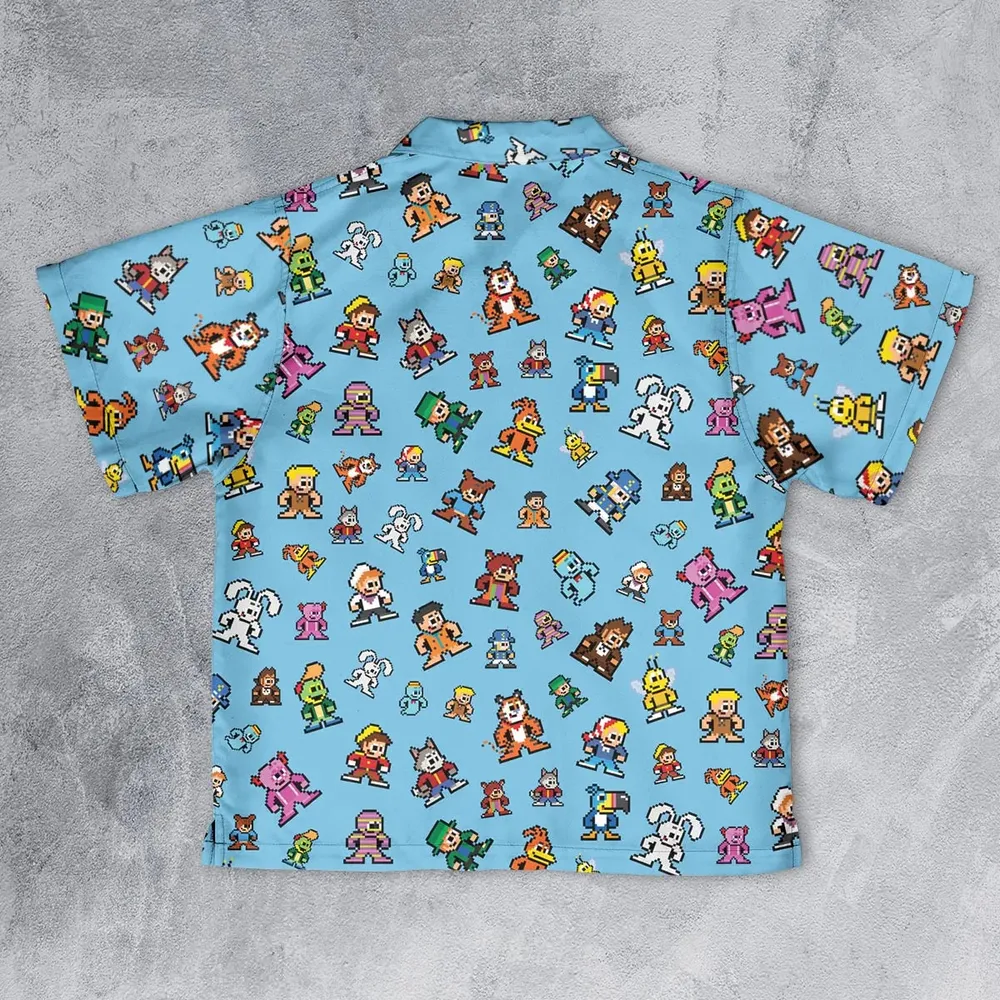 8-bit Breakfast Cereal Icons Youth Hawaiian Shirt - 2