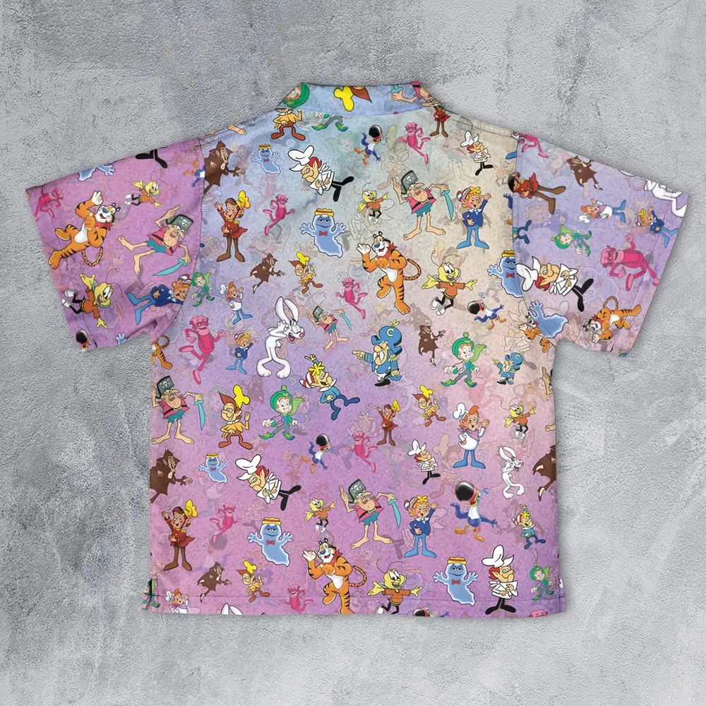 80s 90s Commercial Cereal Mascots Youth Hawaiian Shirt - 2