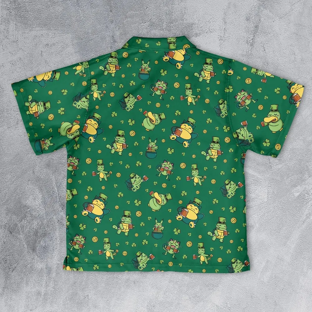 Happy St. Patrick day Pokemon Green Youth Hawaiian Shirt - 2