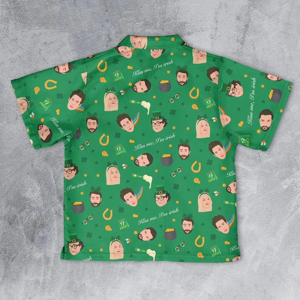 Kiss Me I'm Irish It's Always Sunny in Philadelphia Youth Hawaiian Shirt - 2
