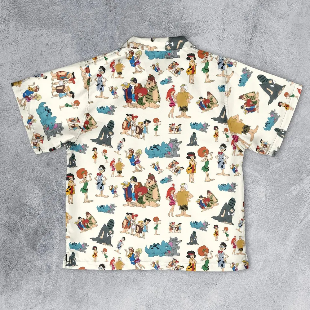 The Pebbles and Bamm Bamm Show Characters Youth Hawaiian Shirt - 2