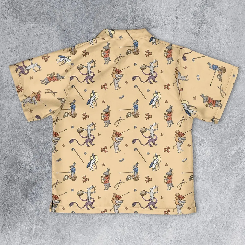 The Medieval Marginalia Killer Rabbit Monty Python Youth Hawaiian Shirt - 2