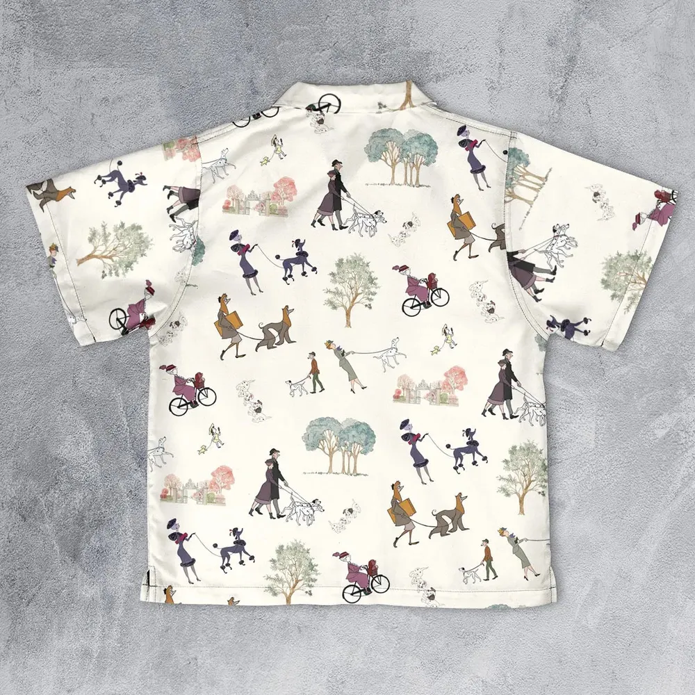 Dog Walking Look Alikes 101 Dalmations Youth Hawaiian Shirt - 2