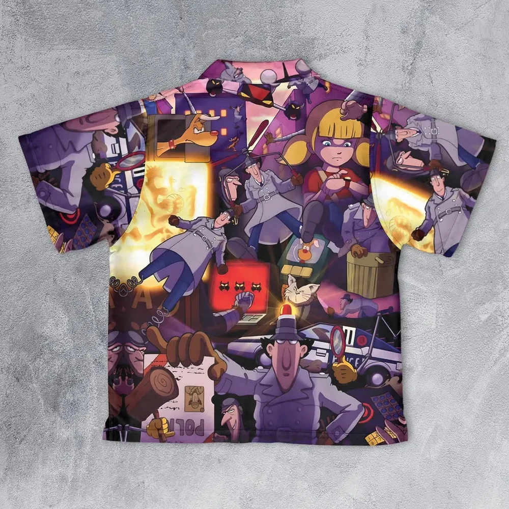 80s Cartoon Inspector Gadget Collage Youth Hawaiian Shirt - 2