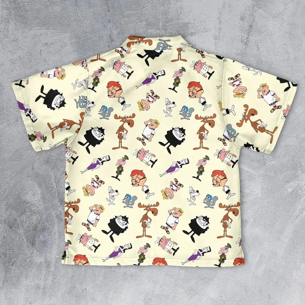 60s The Adventures Of Rocky And Bullwinkle and Friends Youth Hawaiian Shirt - 2
