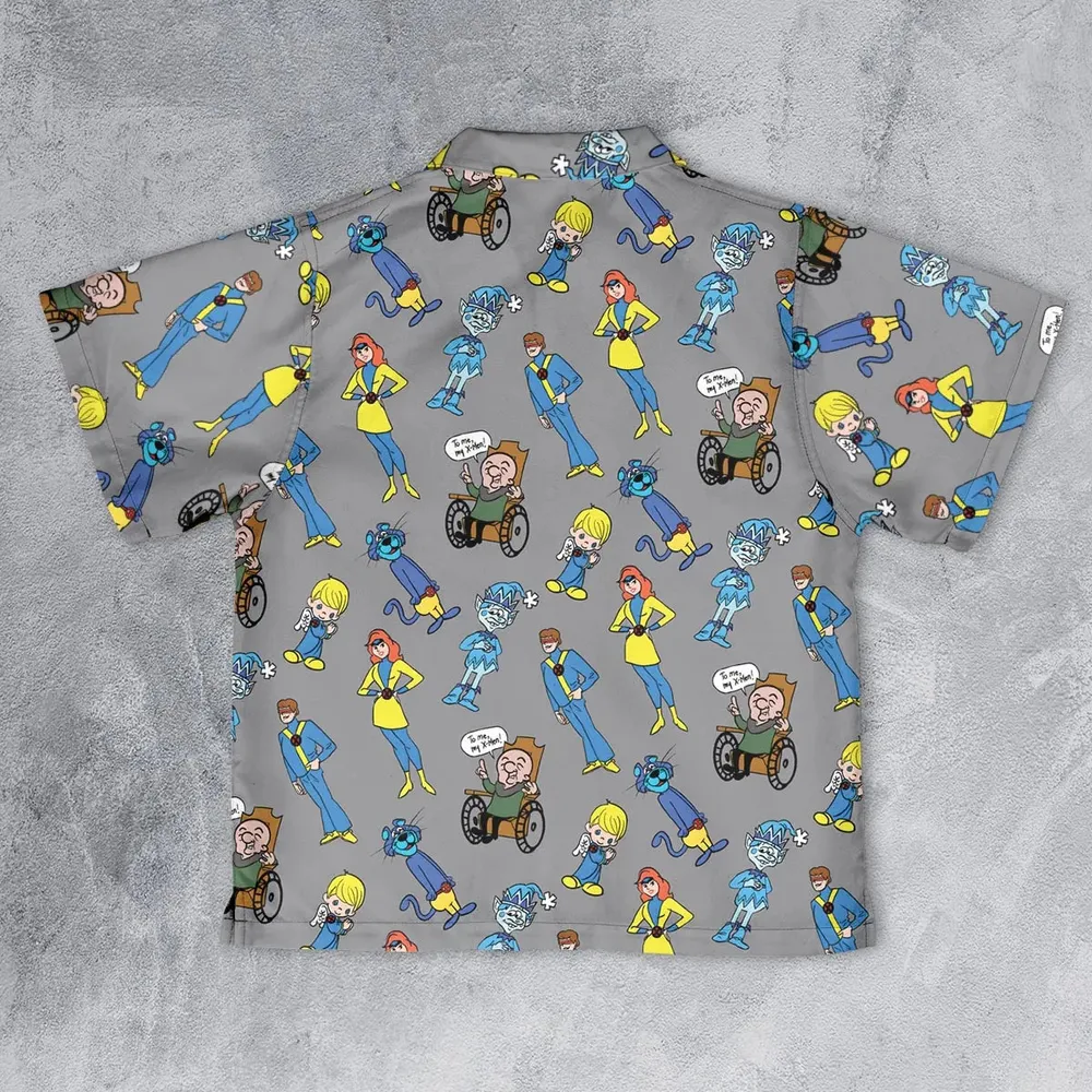 70s Saturday Morning Superhero Cartoon Youth Hawaiian Shirt - 2