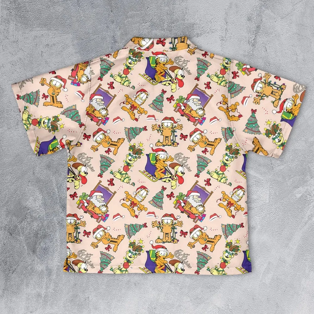 Garfield And Odie Christmas Sleigh Youth Hawaiian Shirt - 2