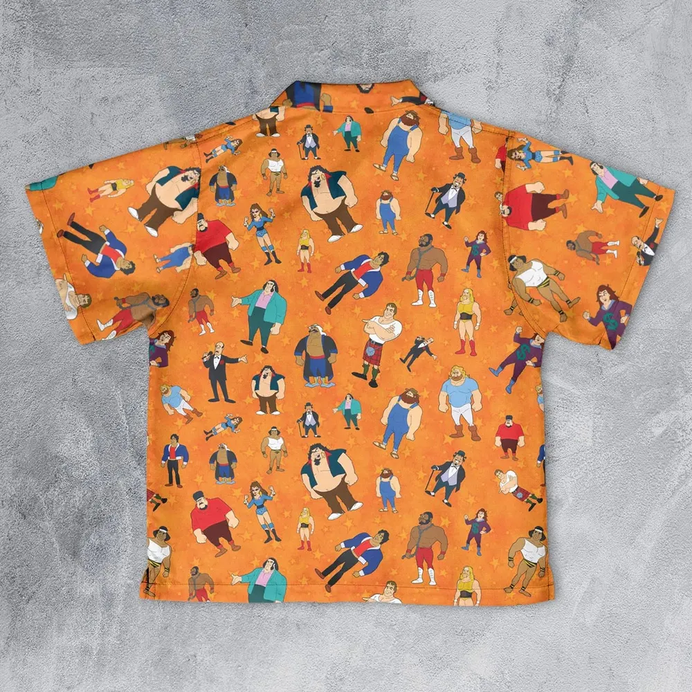 80s Hulk Rock 'n' Wrestling Characters Youth Hawaiian Shirt - 2