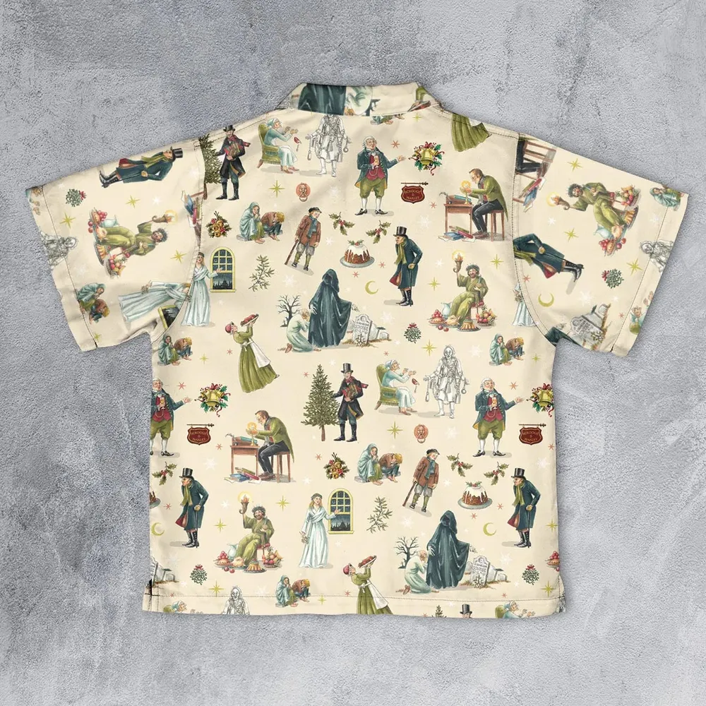 A Christmas Carol Characters Pattern Youth Hawaiian Shirt - 2
