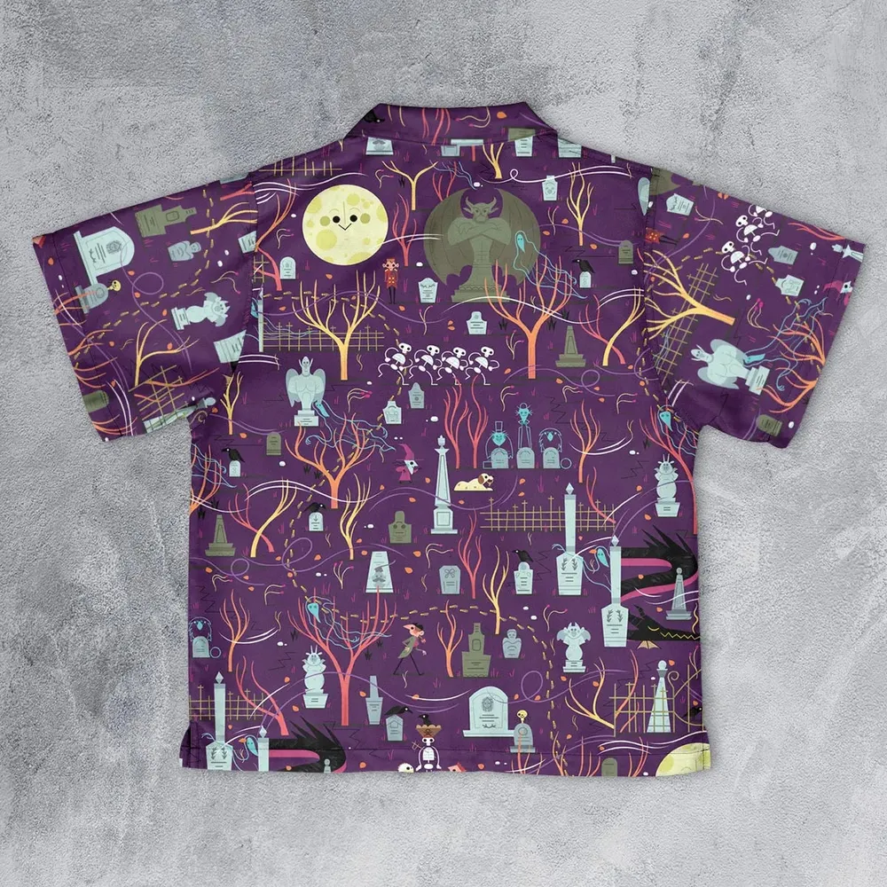 Nostalgic 80s 90s Spooky Scene Youth Hawaiian Shirt - 2