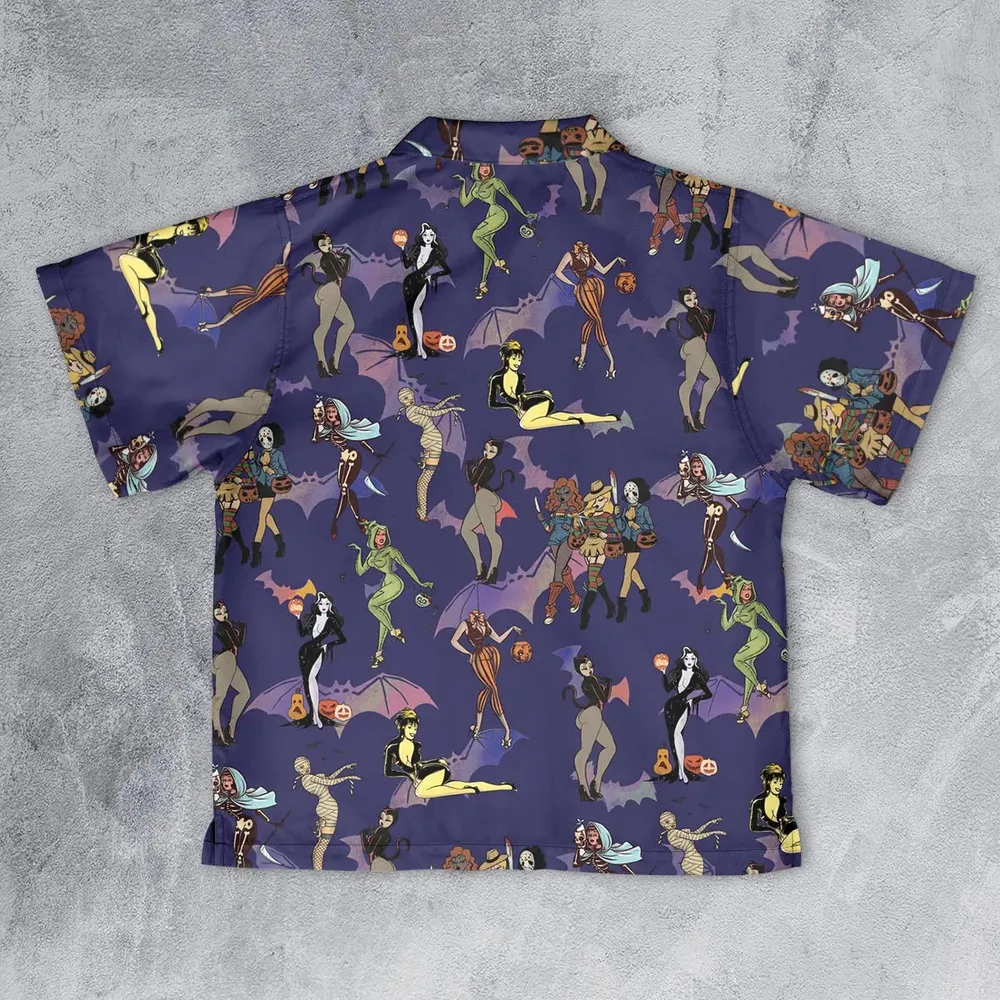 Horror Pin Up Girls Youth Hawaiian Shirt - 2