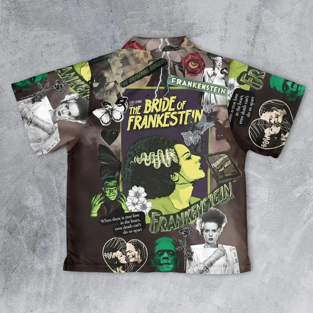 Vintage Bride Of Frankenstein Youth Hawaiian Shirt - 2