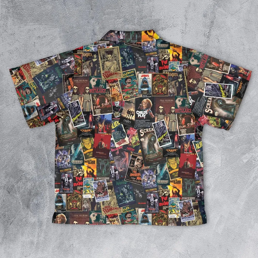 Vintage Horror Pattern Youth Hawaiian Shirt - 2