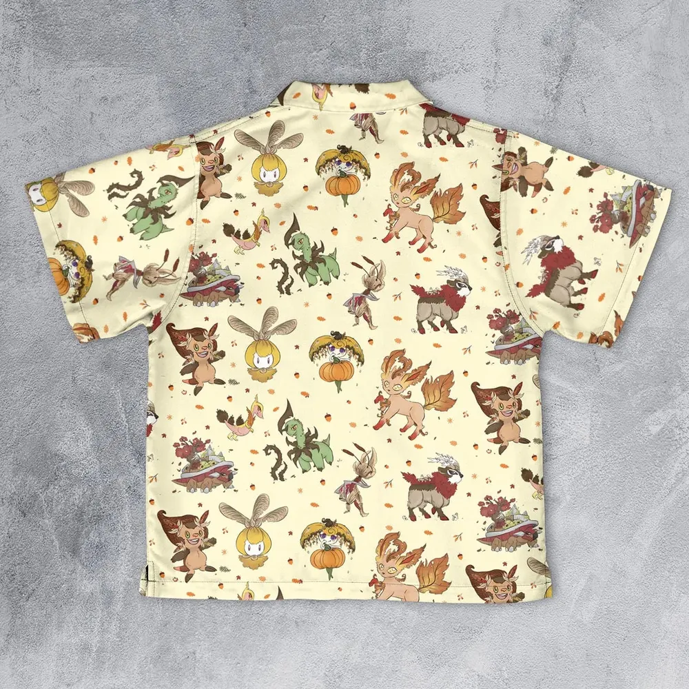 Autumn Vibes Pokemon Pattern Youth Hawaiian Shirt - 2