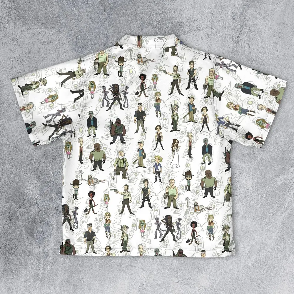 The Walking Dead Characters as Cartoons Youth Hawaiian Shirt - 2