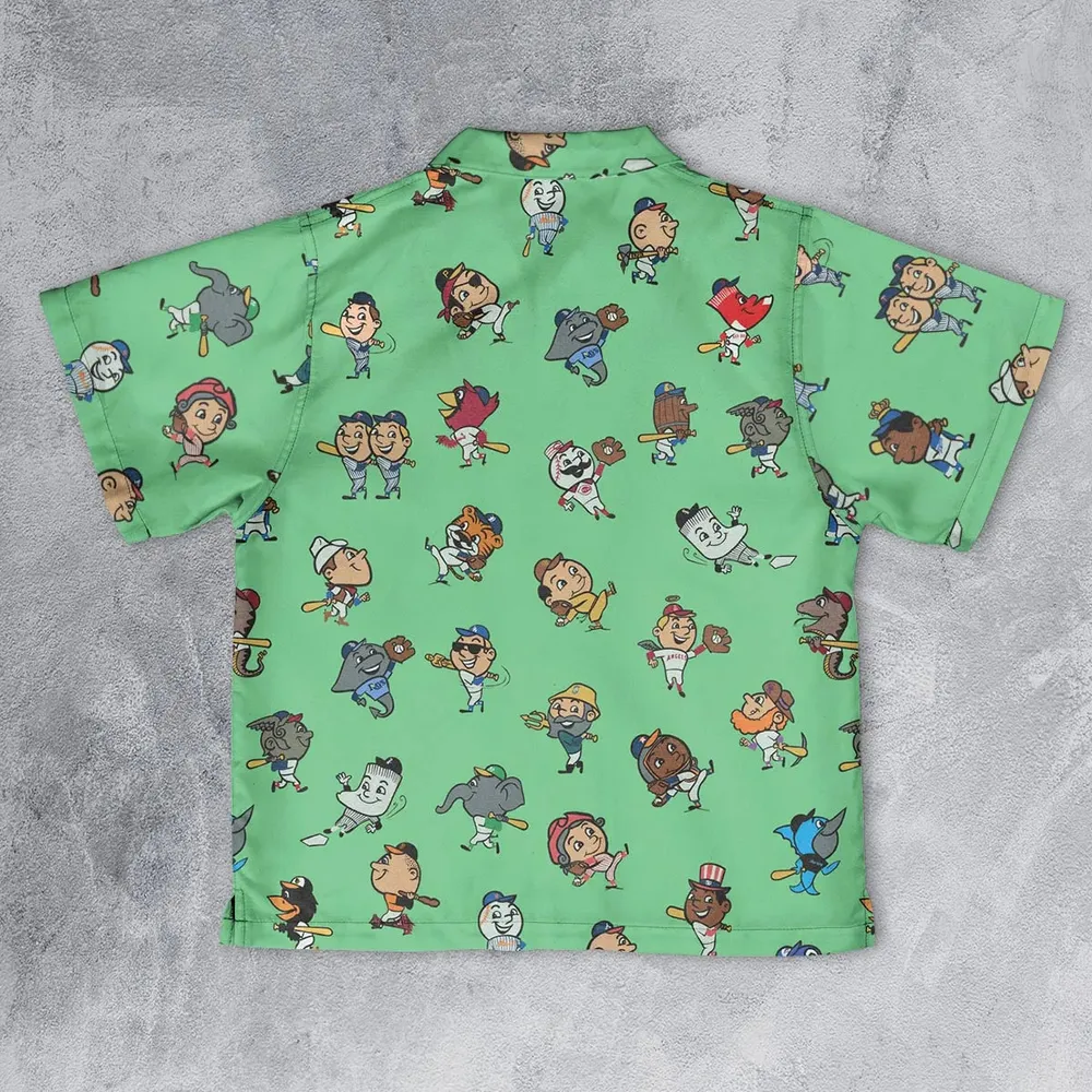 Baseball Mascot Pattern Youth Hawaiian Shirt - 2