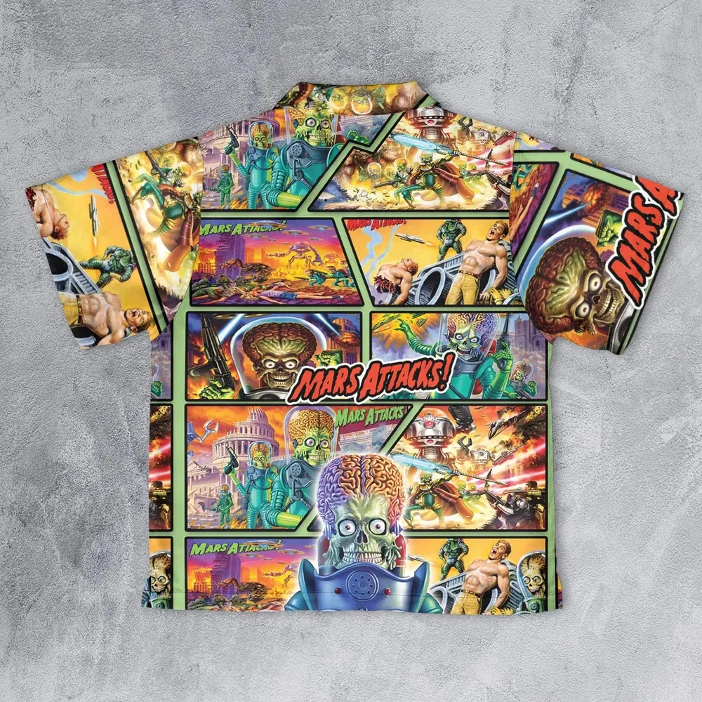 Ack! Ack! Ack! Mars Attacks Youth Hawaiian Shirt - 2