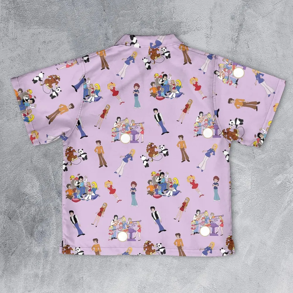70s The Brady Kids Cartoon Youth Hawaiian Shirt - 2
