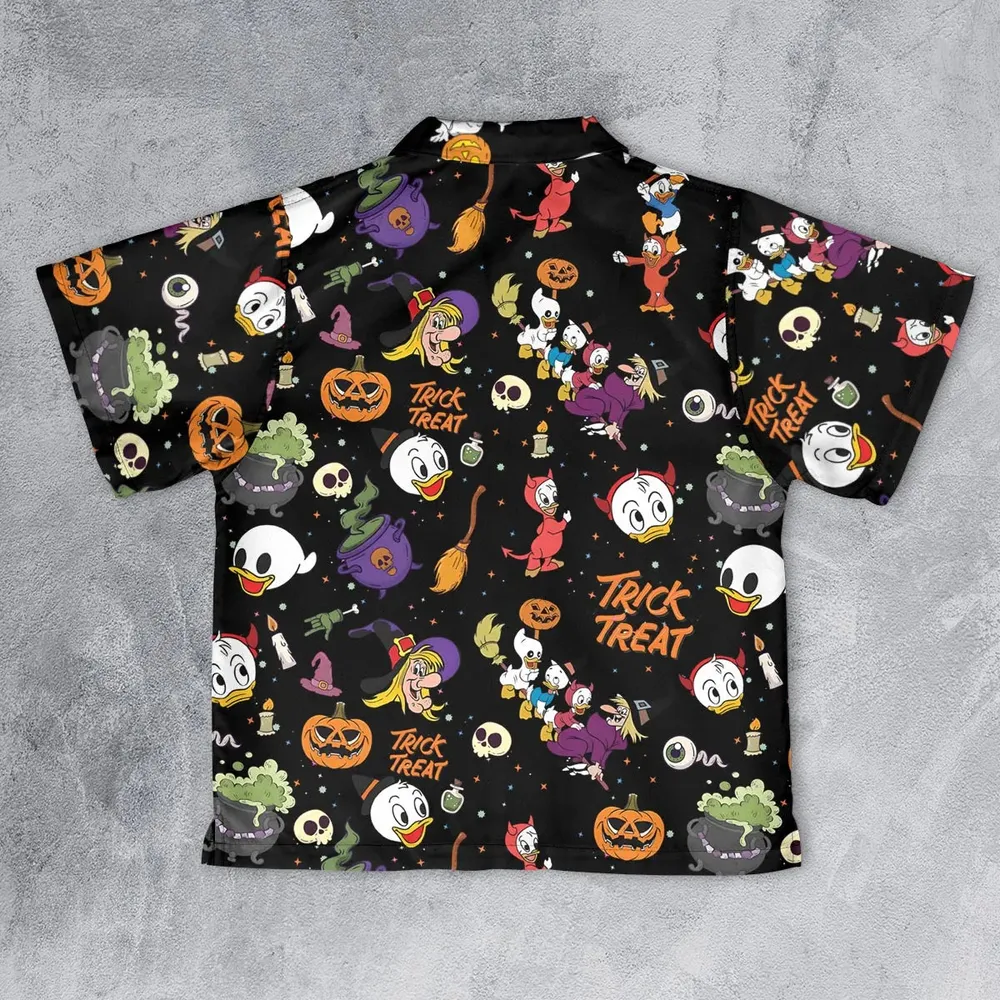 Huey, Dewey and Louie Duck Halloween Youth Hawaiian Shirt - 2