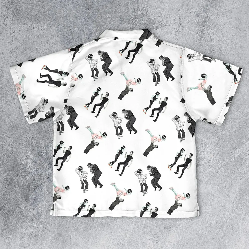 Frankenstein And Bride Movie Dance Scenes Youth Hawaiian Shirt - 2