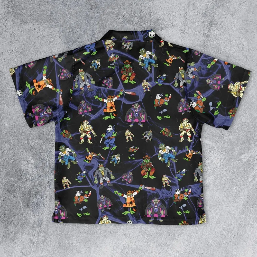 TMNT Universal Monsters And Sewer Slasher Toys Youth Hawaiian Shirt - 2