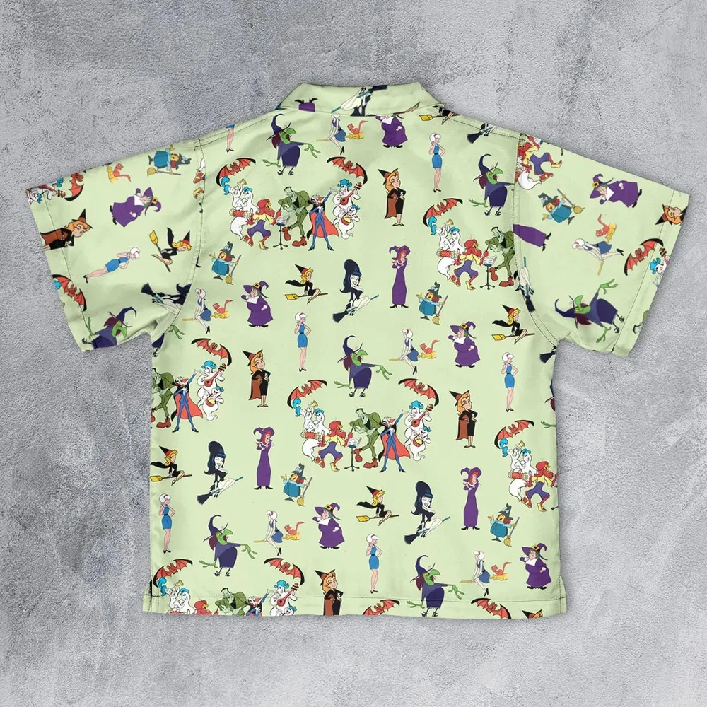 70s Witches Cartoon Characters Youth Hawaiian Shirt - 2