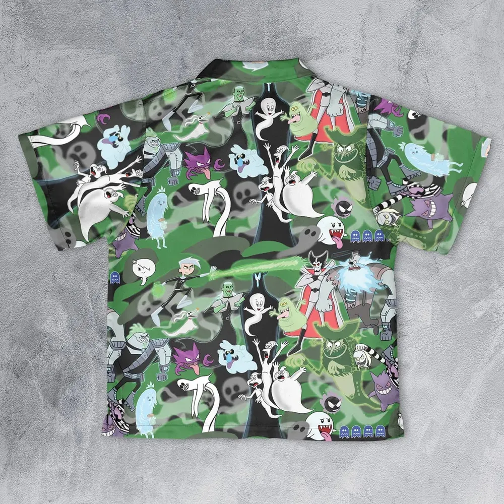 Ghost Cartoon Characters Youth Hawaiian Shirt - 2