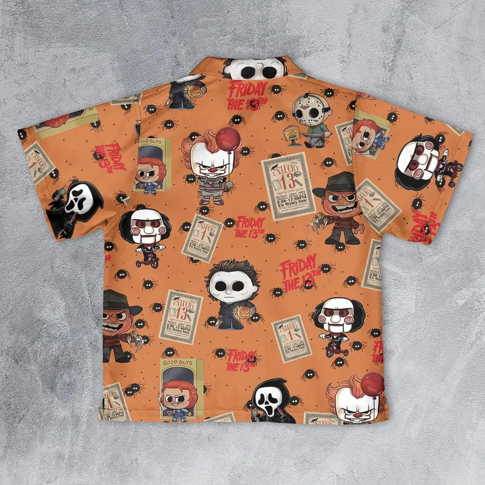 Chibi Horror Characters Youth Hawaiian Shirt - 2
